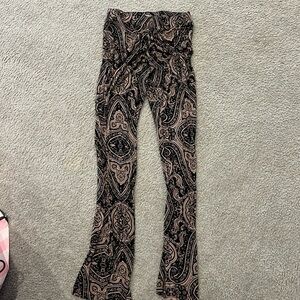 Brown and black pattern printed pants